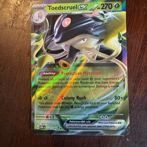 Pokemon Toedscruel ex Holo Card - Green, Yellow, Black